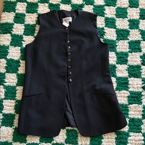 Vintage Emanuel Ungaro Black Button Up Long Vest